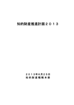 知的財産推進計画2013