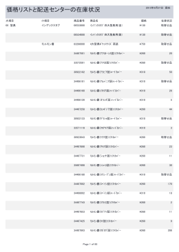価格リストと配送センターの在庫状況