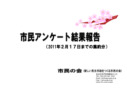 『市民アンケート結果報告（2011年2月17日までの集約分）』PDF版は