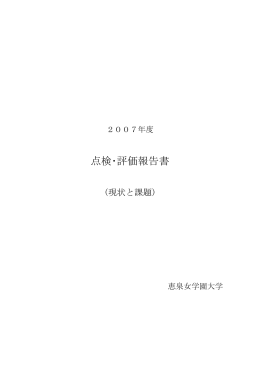 2007年度 点検･評価報告書「現状と課題」（PDF：401 KB）