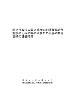 平成22年度 業務実績の評価