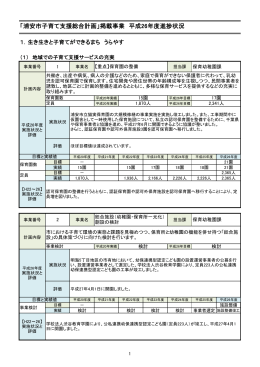 「浦安市子育て支援総合計画」掲載事業 平成26年度進捗状況