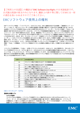 EMCソフトウェア使用上の権利