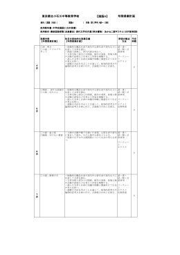 【国語A】 年間授業計画 東京都立小石川中等教育学校