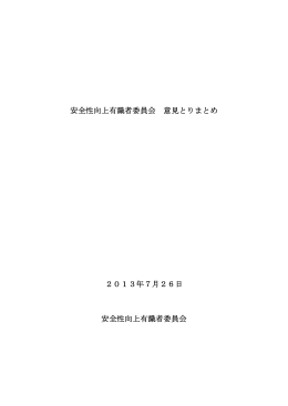 安全性向上有識者委員会 意見とりまとめ