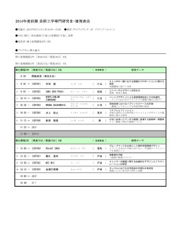 2014年度前期 芸術工学専門研究Ⅱ・Ⅲ発表会