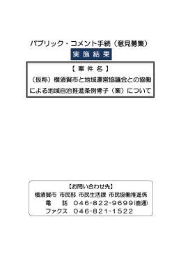 パブリック・コメント手続実施結果（PDF：351KB）