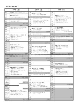 1学年（水） 2学年（金） 3学年（火）