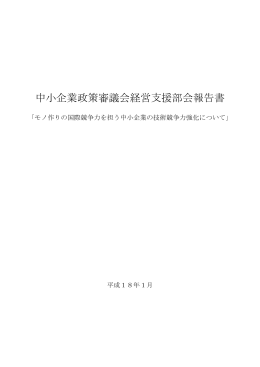 中小企業政策審議会経営支援部会報告書