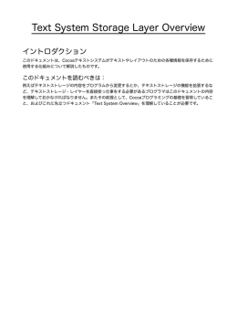 Text System Storage Layer Overview