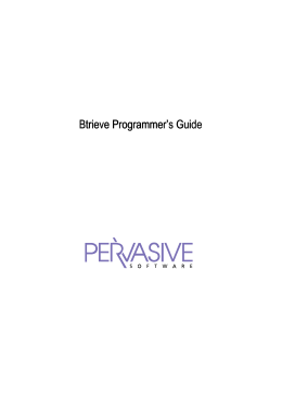 Btrieve Programmer`s Guide
