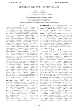 直観像素質者における視空間作業記憶