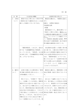 -2- （別 紙） 分 野 主な意見の概要 文部科学省の考え方 1．全体に 障害