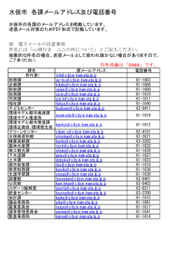 水俣市 各課メールアドレス及び電話番号