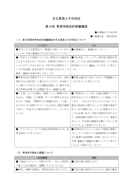 主な意見とその対応 第4回 草津市総合計画審議会