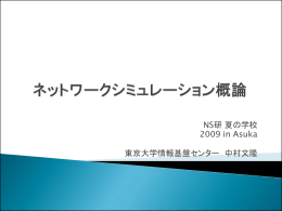 NS研夏の学校 2009 in Asuka 東京大学情報基盤センター 中村文隆