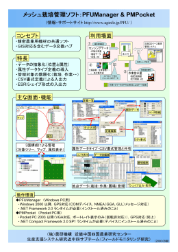 メッシュ栽培管理ソフト：PFUManager & PMPocket