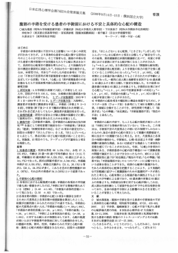 腹部の手術を受ける患者の手術前における不安と具体的な心配の構造