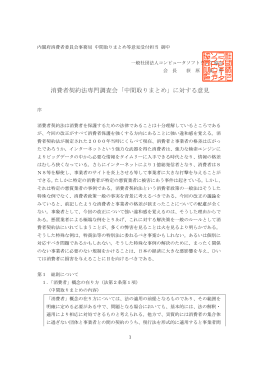 消費者契約法専門調査会「中間取りまとめ」に対する意見（PDF / 244KB）
