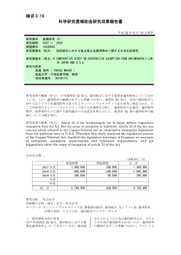 様式 C-19 科学研究費補助金研究成果報告書