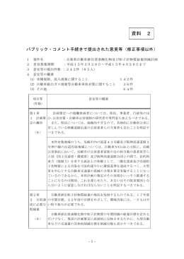 パブリック・コメント手続きで提出された意見等（修正事項以外）