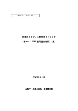（その2：IFRS 適用提出者用）（案）