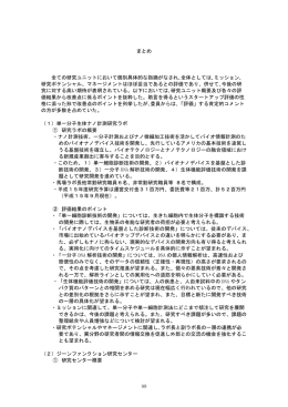 99 まとめ 全ての研究ユニットにおいて個別具体的な指摘がなされ､全体