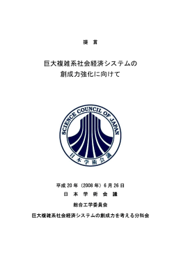 巨大複雑系社会経済システムの 創成力強化に向けて