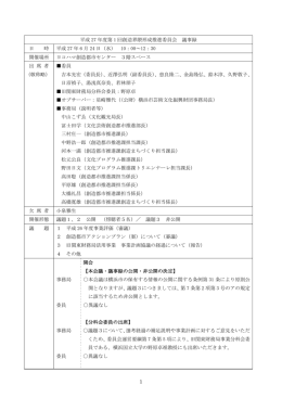 1 平成 27 年度第 1 回創造界隈形成推進委員会 議事録 日 時