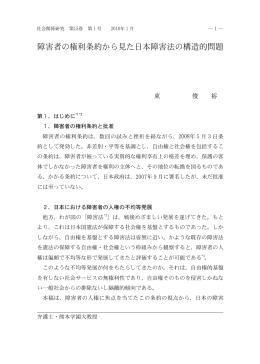 障害者の権利条約から見た日本障害法の構造的問題