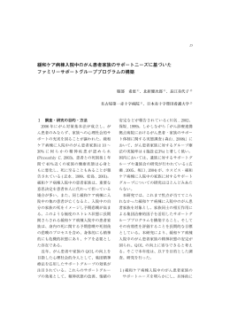 緩和ケア病棟入院中のがん患者家族のサポートニーズに基づいた