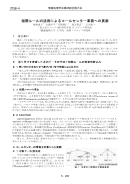 相関ルールの活用によるコールセンター業務への貢献