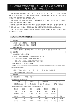 (案)に対するご意見の概要と それに対する札幌市の考え方について