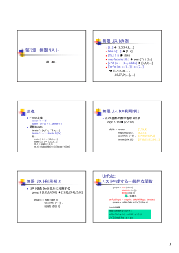 第七章：無限リスト - Takeichi Lab