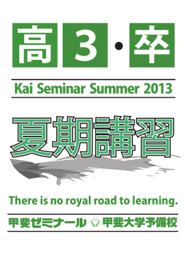 Kai Seminar Summer 2013
