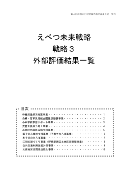 戦略3事業評価取りまとめ一覧 [PDFファイル／247KB]