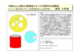 可換Banach環の代数構造とキャリア空間の位相構造 教授 三浦毅