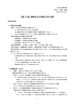 【第 回】秘密および名誉に対する罪 11