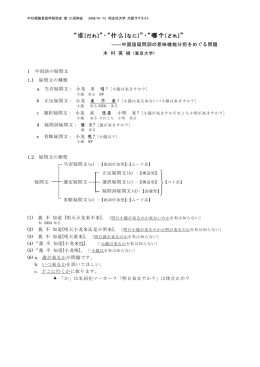 &ldquo;谁[だれ]&rdquo;、 &ldquo;什么[なに]&rdquo;・&ldquo;哪个[どれ]&rdquo;ー中国語疑問詞の意味機能分担を