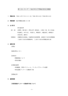第1回エネルギーの総合的な学習検討委員会概要