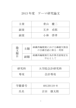 2013 年度 テーマ研究論文