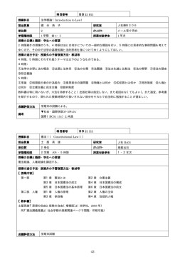 科目番号 BB21 011 授業科目 法学概論