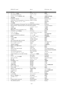 BOOKLIST of graf this is. 2014/June