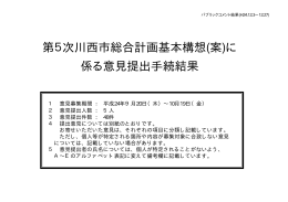 市民意見募集結果 （PDF 80.9KB）市民意見募集結果を