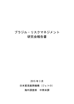 ブラジル・リスクマネジメント 研究会報告書