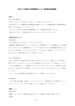 第3回評価委員会 会議録 （平成20年11月28日開催） [ pdf