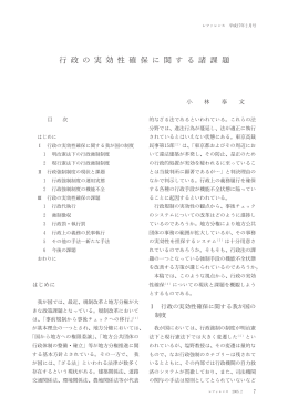 行政の実効性確保に関する諸課題