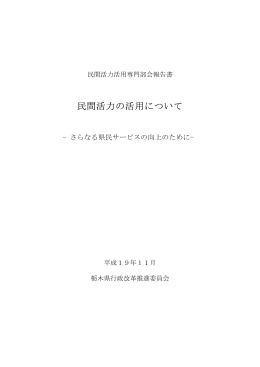 民間活力活用部会報告書( PDFファイル ,95KB)