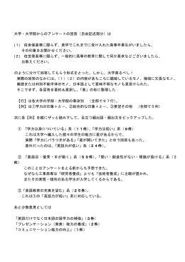 大学・大学院からのアンケ&minus;トの回答（自由記述部分）は [1] 佐世保高専に