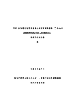 案 - 新エネルギー・産業技術総合開発機構